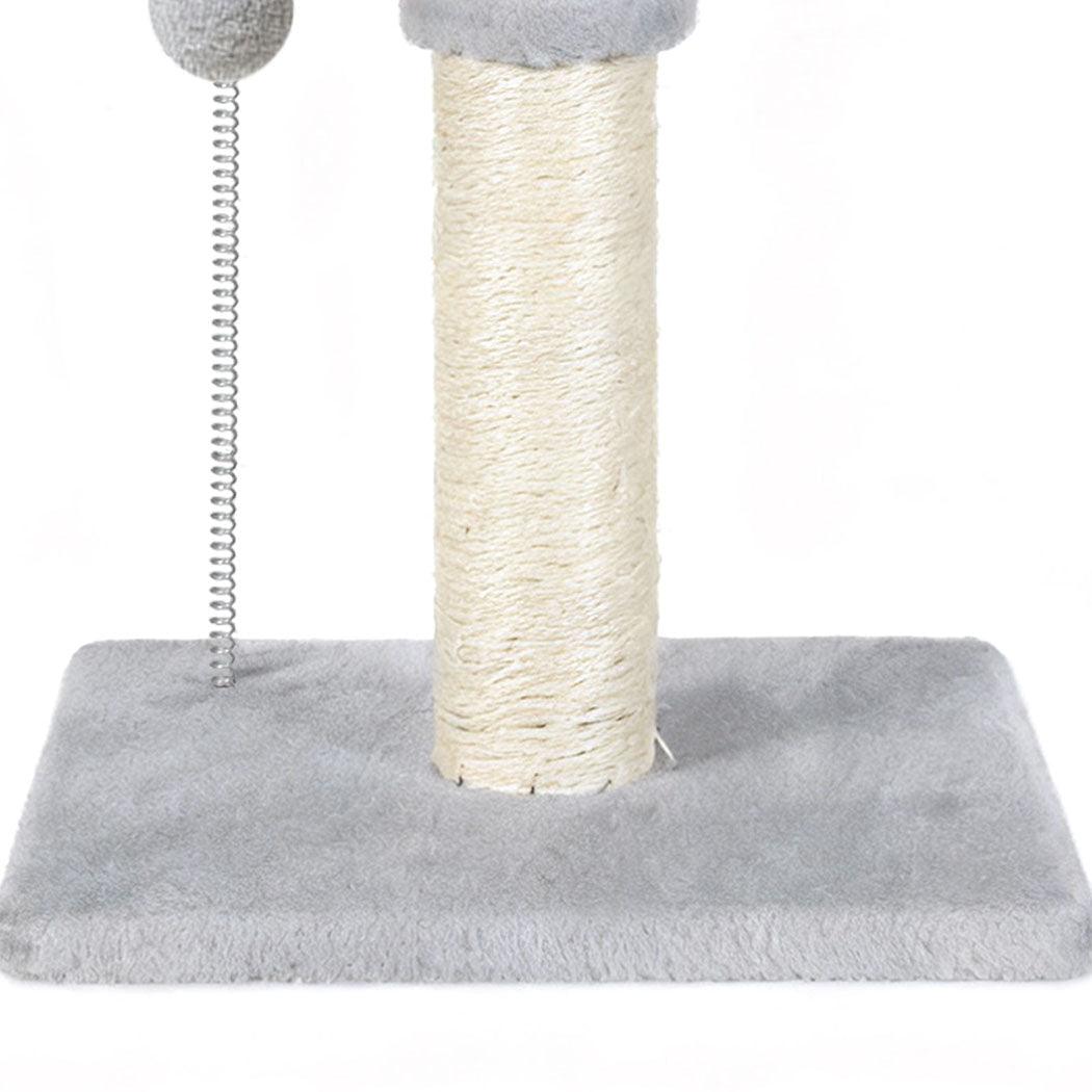 Cat Scratcher Tower Scratching Post with Plush Balls - Light Grey - Rivercity House & Home Co. (ABN 18 642 972 209) - Affordable Modern Furniture Australia