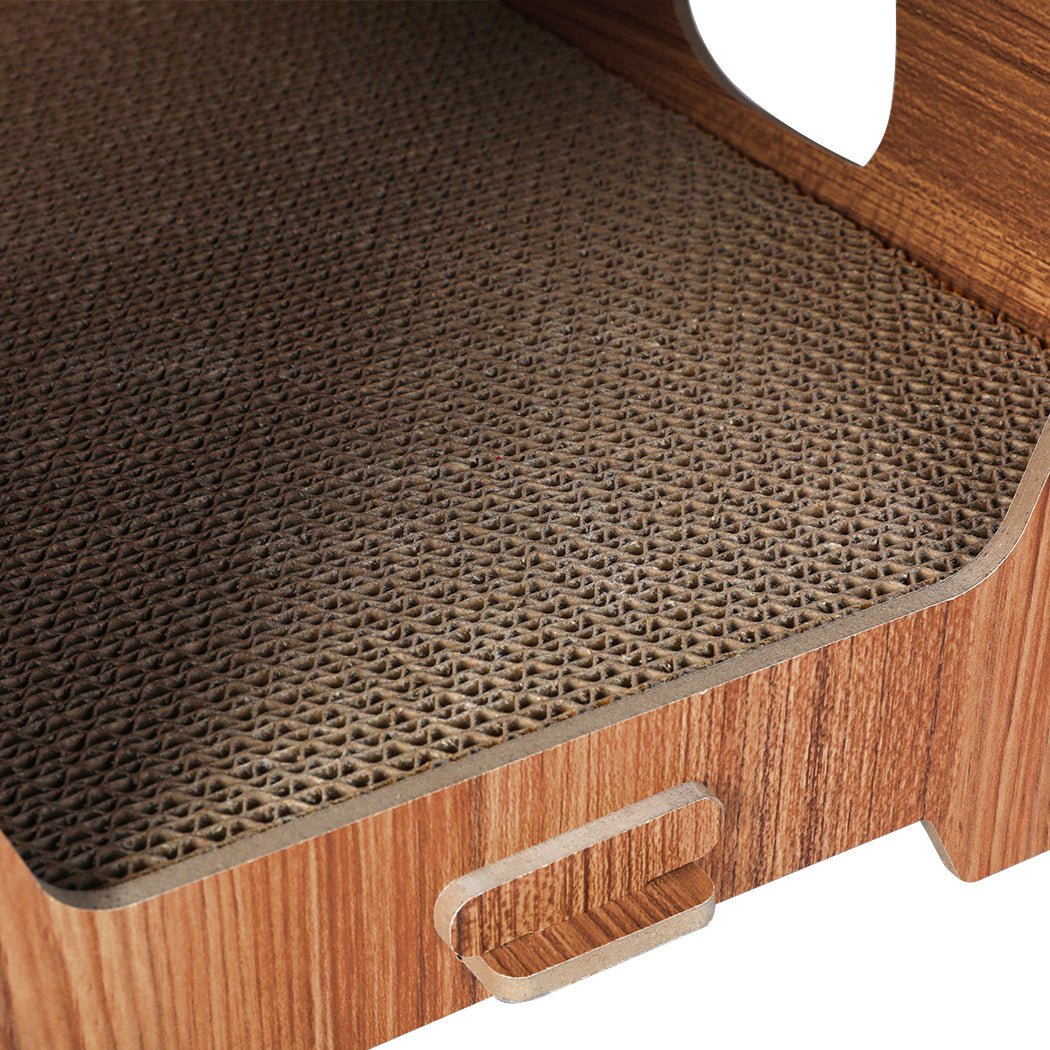 Cat Scratching Board with Bed - Brown - Rivercity House & Home Co. (ABN 18 642 972 209) - Affordable Modern Furniture Australia