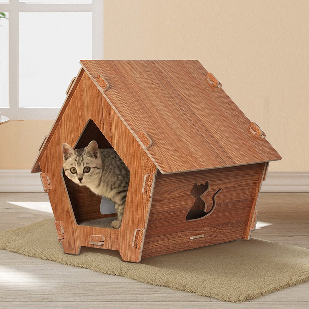 Cat Scratching Board with Bed - Brown - Rivercity House & Home Co. (ABN 18 642 972 209) - Affordable Modern Furniture Australia