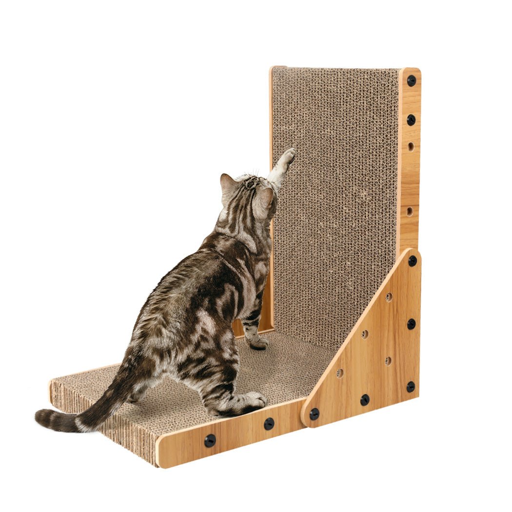 Cat Scratching Board with MDF Frame and Corrugated Cardboard - Brown - Rivercity House & Home Co. (ABN 18 642 972 209) - Affordable Modern Furniture Australia