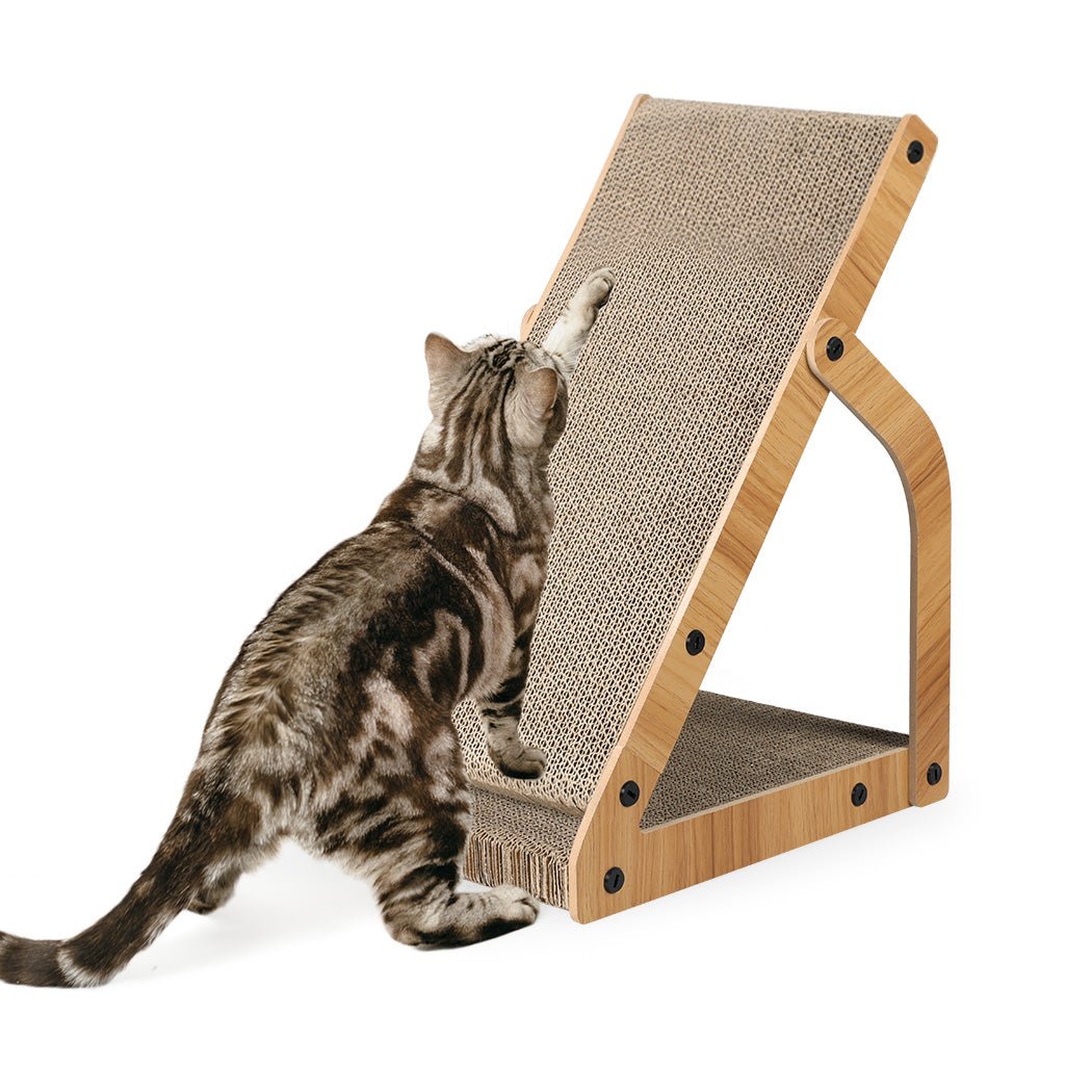 Cat Scratching Board with MDF Frame and Corrugated Cardboard - Brown - Rivercity House & Home Co. (ABN 18 642 972 209) - Affordable Modern Furniture Australia