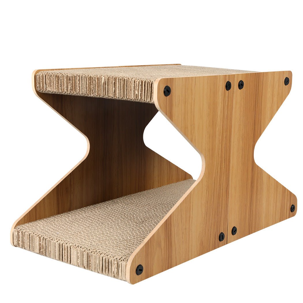 Cat Scratching Board with MDF Frame and Corrugated Cardboard - Brown - Rivercity House & Home Co. (ABN 18 642 972 209) - Affordable Modern Furniture Australia