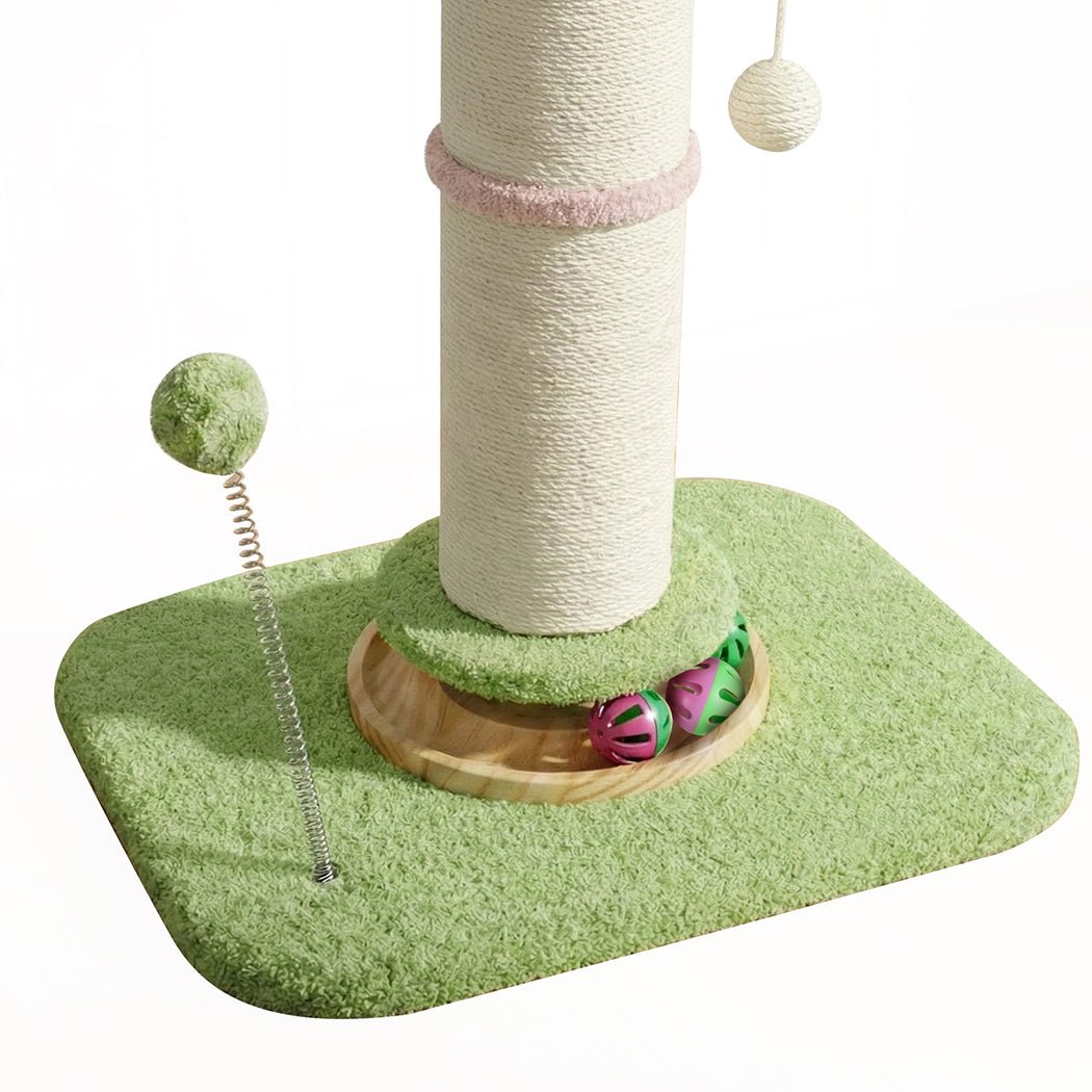 Cat Scratching Post and Tree Tower 61.5cm with Flower Platform - Pink or Green - Rivercity House & Home Co. (ABN 18 642 972 209) - Affordable Modern Furniture Australia