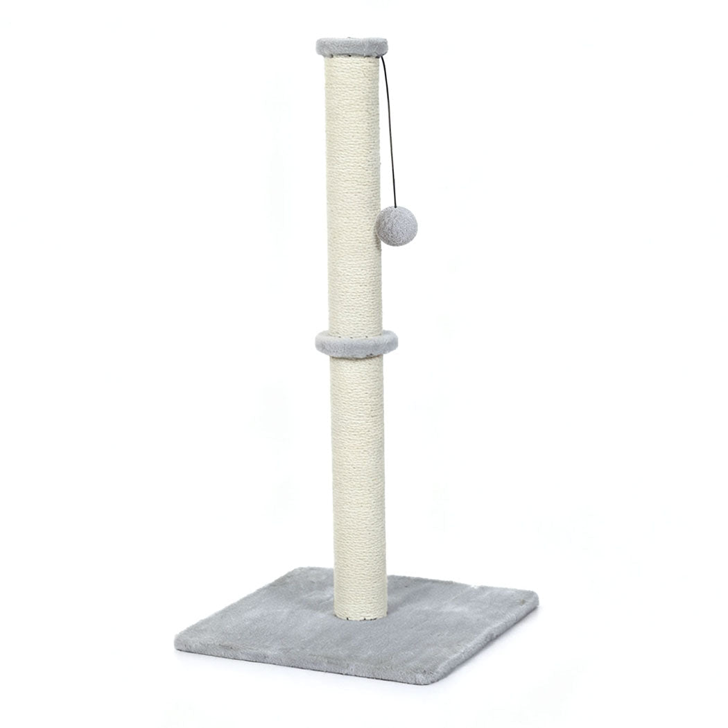 Cat Scratching Post with Plush Toy - Light Grey - Rivercity House & Home Co. (ABN 18 642 972 209) - Affordable Modern Furniture Australia