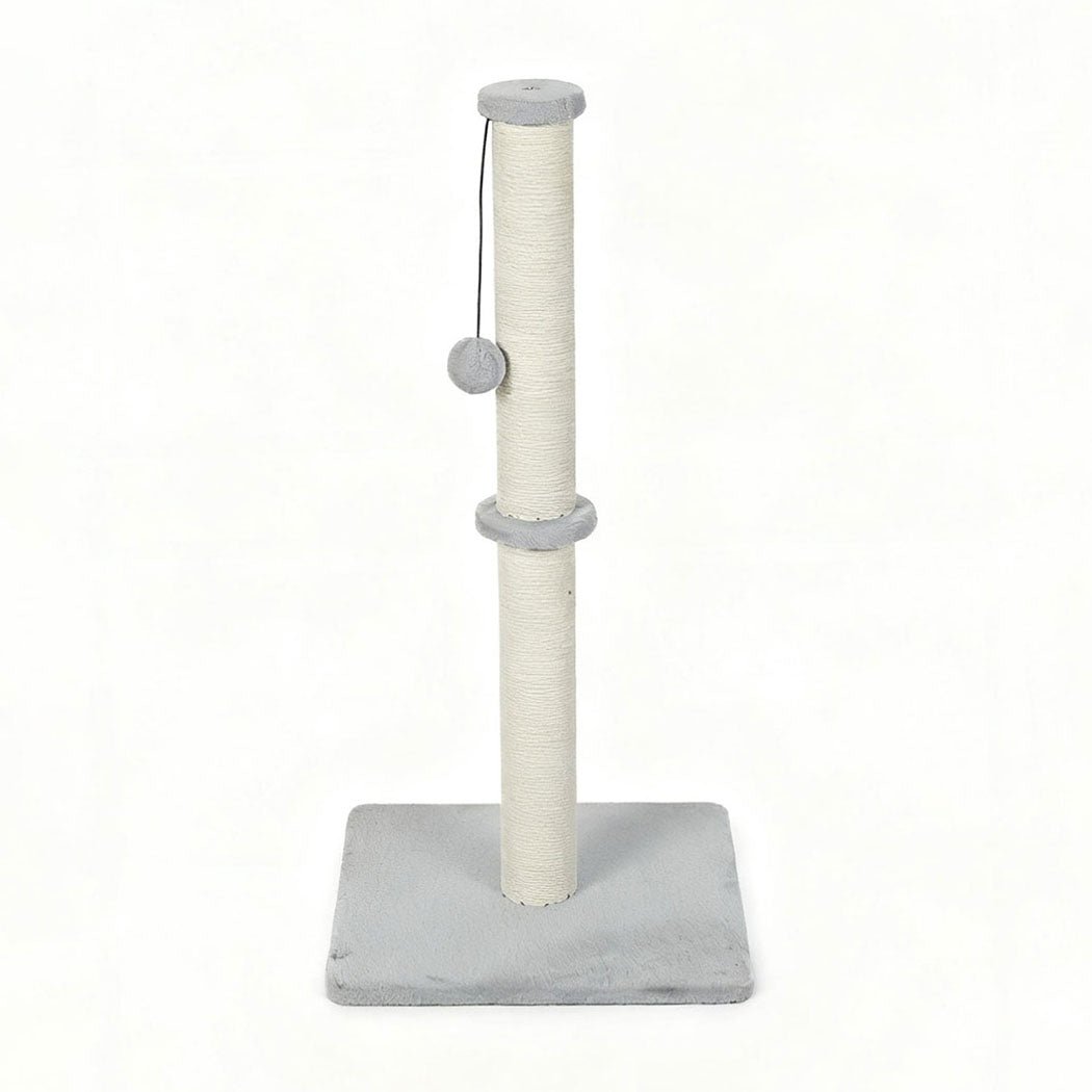 Cat Scratching Post with Plush Toy - Light Grey - Rivercity House & Home Co. (ABN 18 642 972 209) - Affordable Modern Furniture Australia