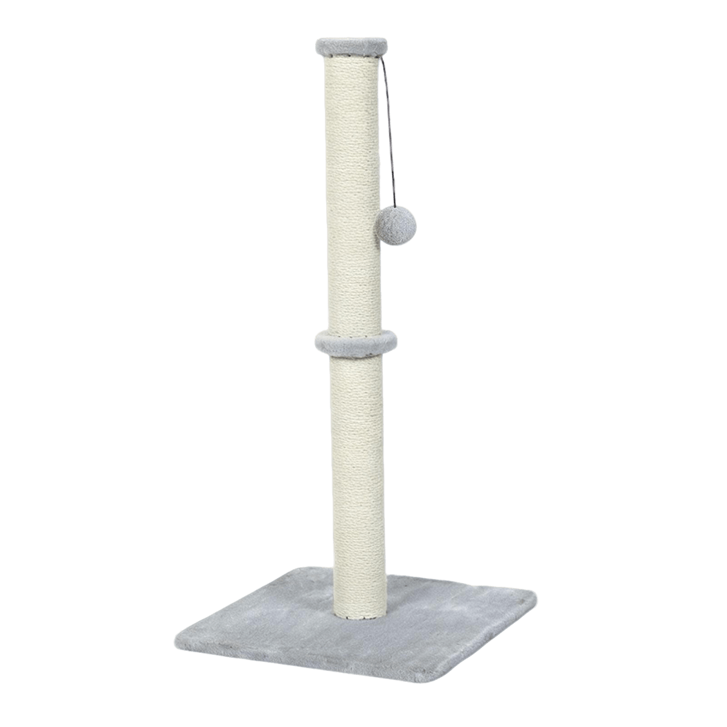 Cat Scratching Post with Plush Toy - Light Grey - Rivercity House & Home Co. (ABN 18 642 972 209) - Affordable Modern Furniture Australia