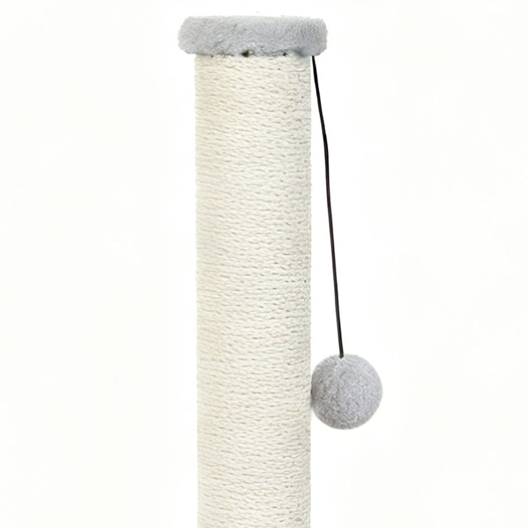 Cat Scratching Post with Plush Toy - Light Grey - Rivercity House & Home Co. (ABN 18 642 972 209) - Affordable Modern Furniture Australia