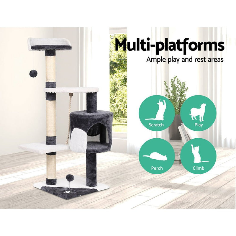 Cat Tree 112cm Trees Scratching Post Scratcher Tower Condo House Furniture Wood - Pet Care > Cat Supplies - Rivercity House & Home Co. (ABN 18 642 972 209) - Affordable Modern Furniture Australia