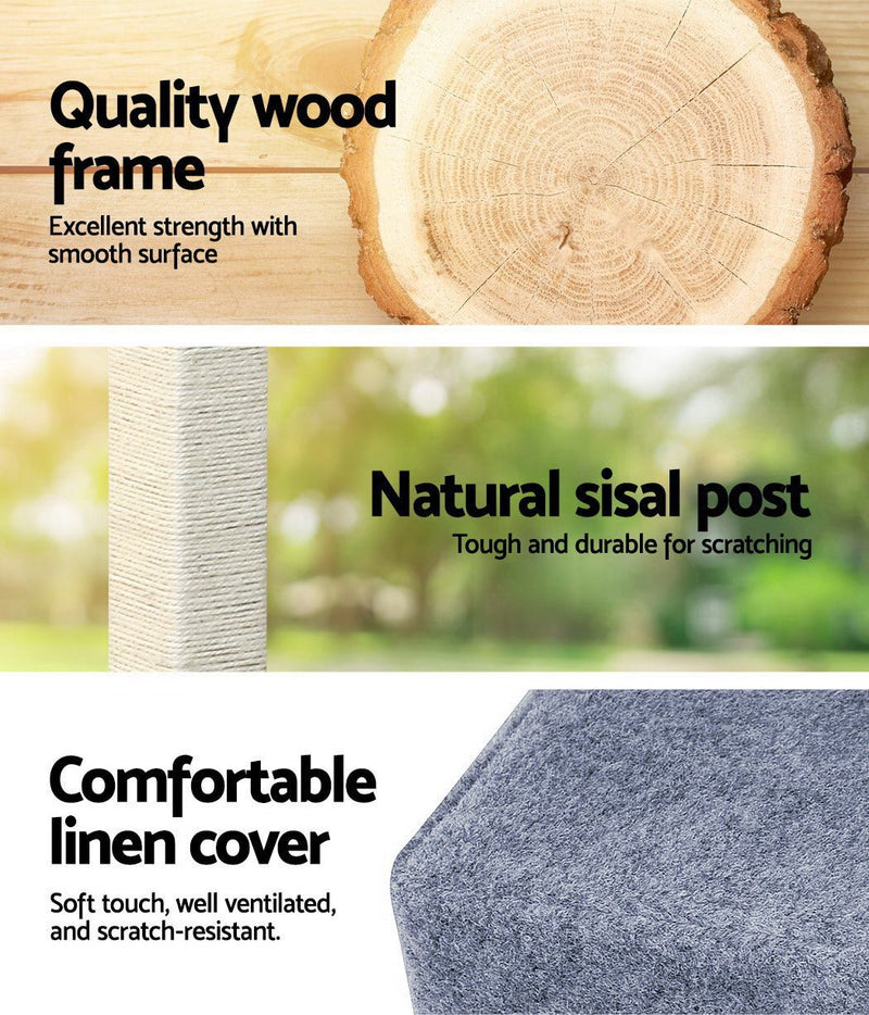 Cat Tree 124cm Trees Scratching Post Scratcher Tower Condo House Furniture Wood Steps - Rivercity House & Home Co. (ABN 18 642 972 209) - Affordable Modern Furniture Australia