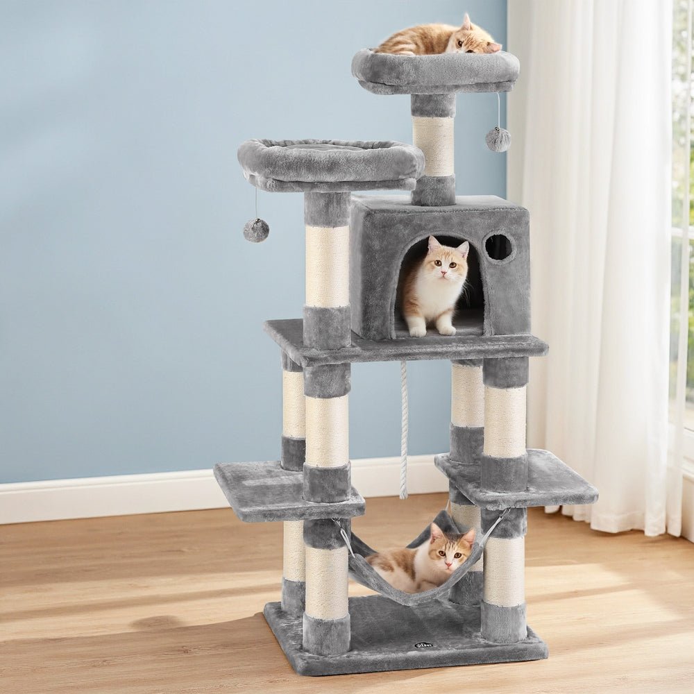 Cat Tree 145cm Tower Scratching Post Trees Scratcher Condo House Light Grey - Pet Care > Cat Supplies > Cat Scratchers - Rivercity House & Home Co. (ABN 18 642 972 209) - Affordable Modern Furniture Australia