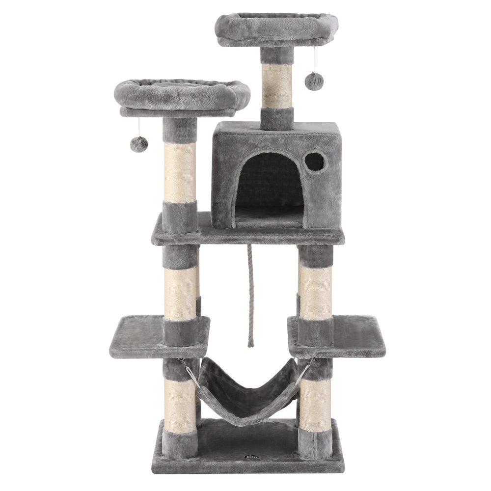 Cat Tree 145cm Tower Scratching Post Trees Scratcher Condo House Light Grey - Pet Care > Cat Supplies > Cat Scratchers - Rivercity House & Home Co. (ABN 18 642 972 209) - Affordable Modern Furniture Australia