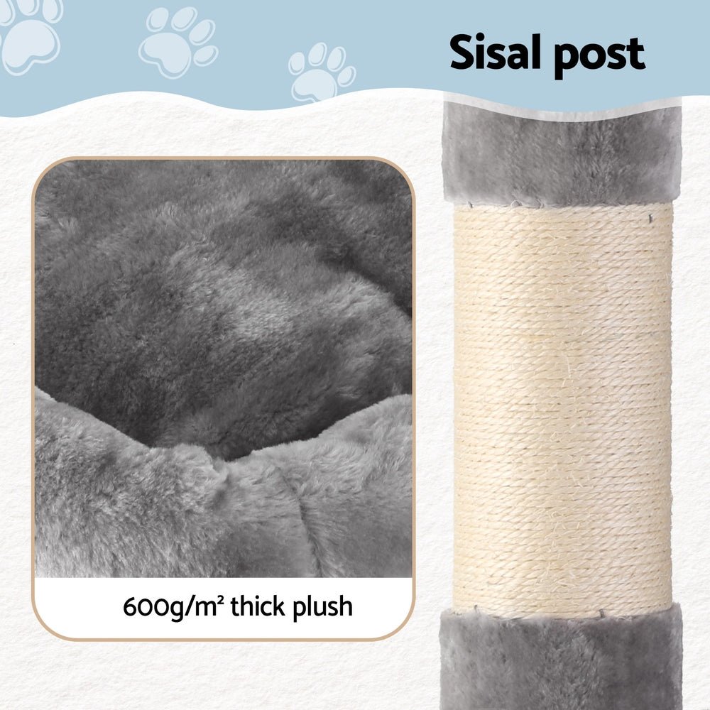 Cat Tree 145cm Tower Scratching Post Trees Scratcher Condo House Light Grey - Pet Care > Cat Supplies > Cat Scratchers - Rivercity House & Home Co. (ABN 18 642 972 209) - Affordable Modern Furniture Australia