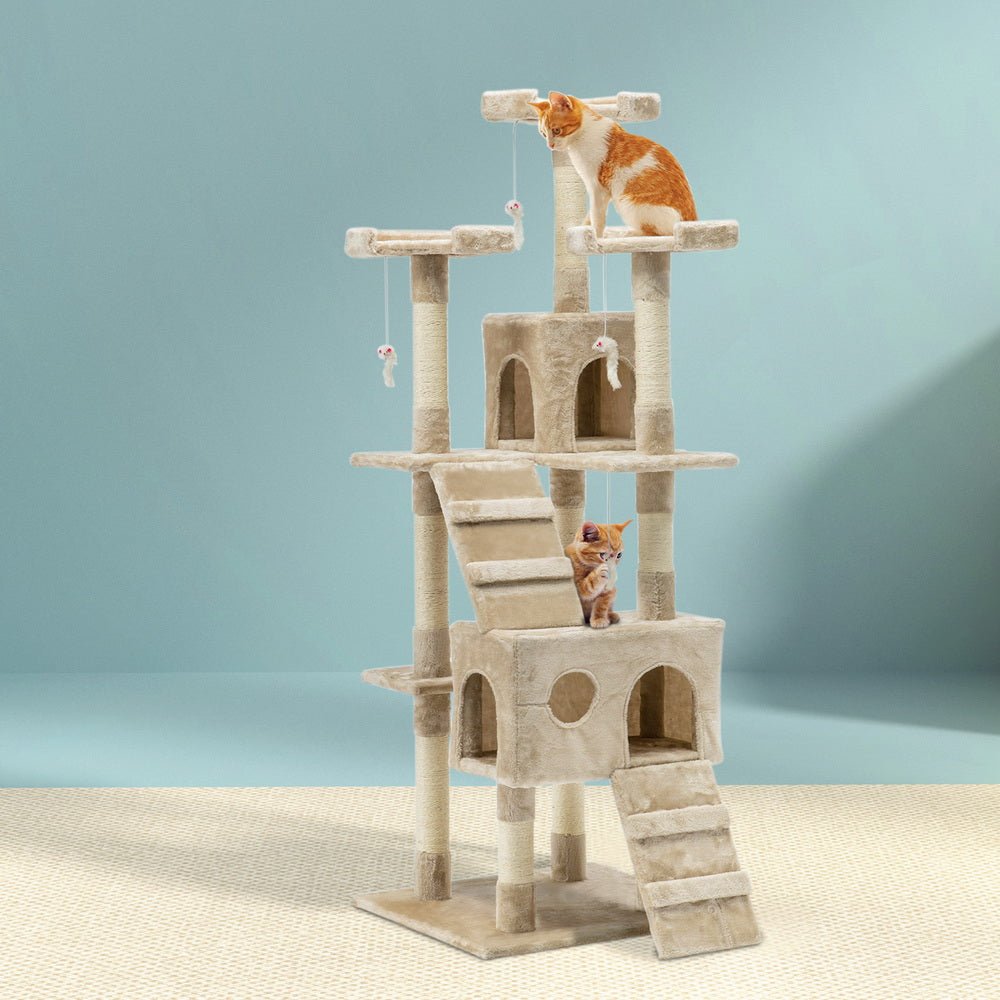 Cat Tree 180cm Trees Scratching Post Scratcher Tower Condo House Furniture Wood Beige - Pet Care > Cat Supplies - Rivercity House & Home Co. (ABN 18 642 972 209) - Affordable Modern Furniture Australia
