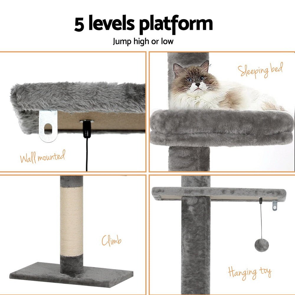 Cat Tree 290cm Tower Scratching Post Scratcher Floor to Ceiling Cats Bed - Pet Care > Cat Supplies > Cat Scratching Posts - Rivercity House & Home Co. (ABN 18 642 972 209) - Affordable Modern Furniture Australia