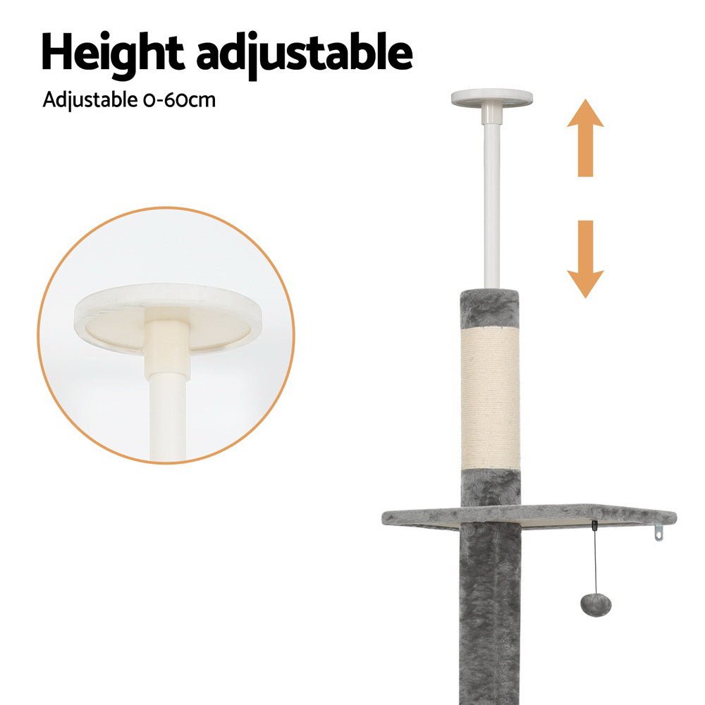 Cat Tree 290cm Tower Scratching Post Scratcher Floor to Ceiling Cats Bed - Pet Care > Cat Supplies > Cat Scratching Posts - Rivercity House & Home Co. (ABN 18 642 972 209) - Affordable Modern Furniture Australia