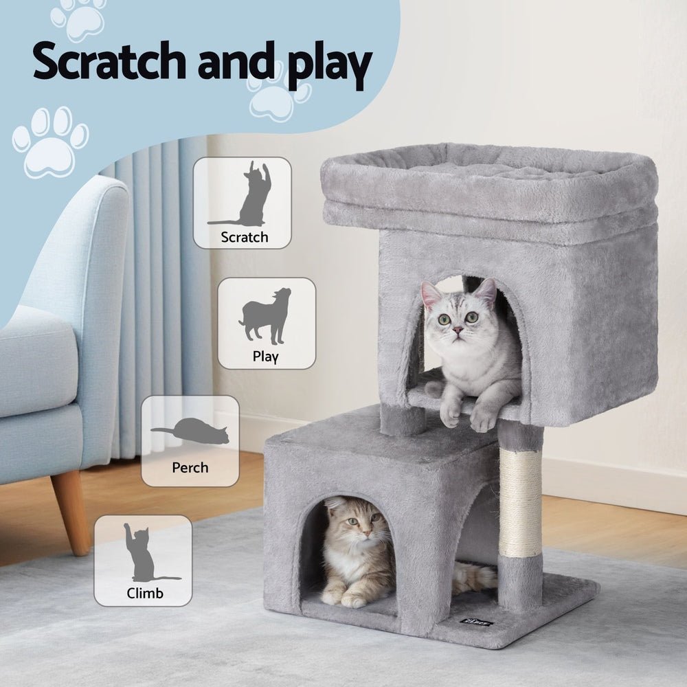 Cat Tree 67cm Tower Scratching Post Trees Scratcher Condo House Light Grey - Pet Care > Cat Supplies > Cat Scratchers - Rivercity House & Home Co. (ABN 18 642 972 209) - Affordable Modern Furniture Australia