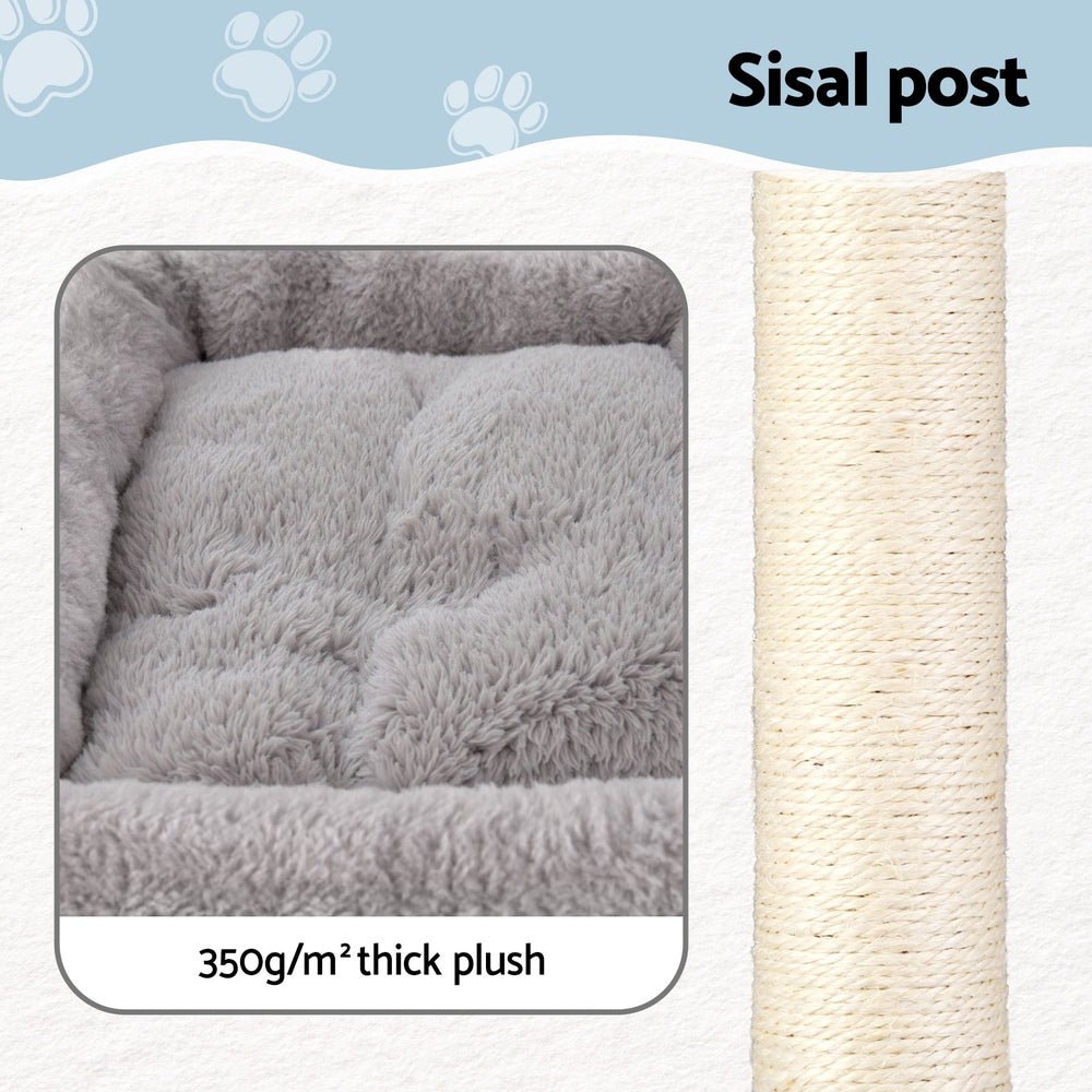 Cat Tree 67cm Tower Scratching Post Trees Scratcher Condo House Light Grey - Pet Care > Cat Supplies > Cat Scratchers - Rivercity House & Home Co. (ABN 18 642 972 209) - Affordable Modern Furniture Australia