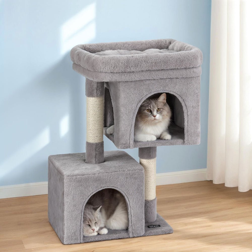 Cat Tree 67cm Tower Scratching Post Trees Scratcher Condo House Light Grey - Pet Care > Cat Supplies > Cat Scratchers - Rivercity House & Home Co. (ABN 18 642 972 209) - Affordable Modern Furniture Australia