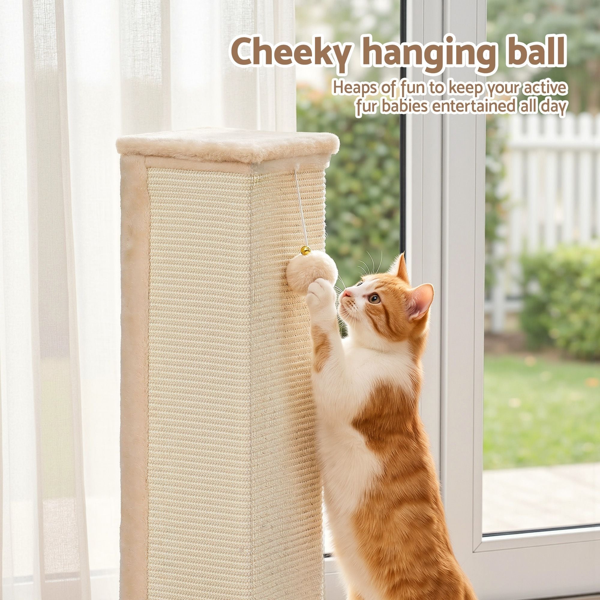 Cat Tree 89cm Scratching Post Tower Scratcher Wood Condo Bed House Trees Beige - Pet Care > Cat Supplies > Cat Scratchers - Rivercity House & Home Co. (ABN 18 642 972 209) - Affordable Modern Furniture Australia