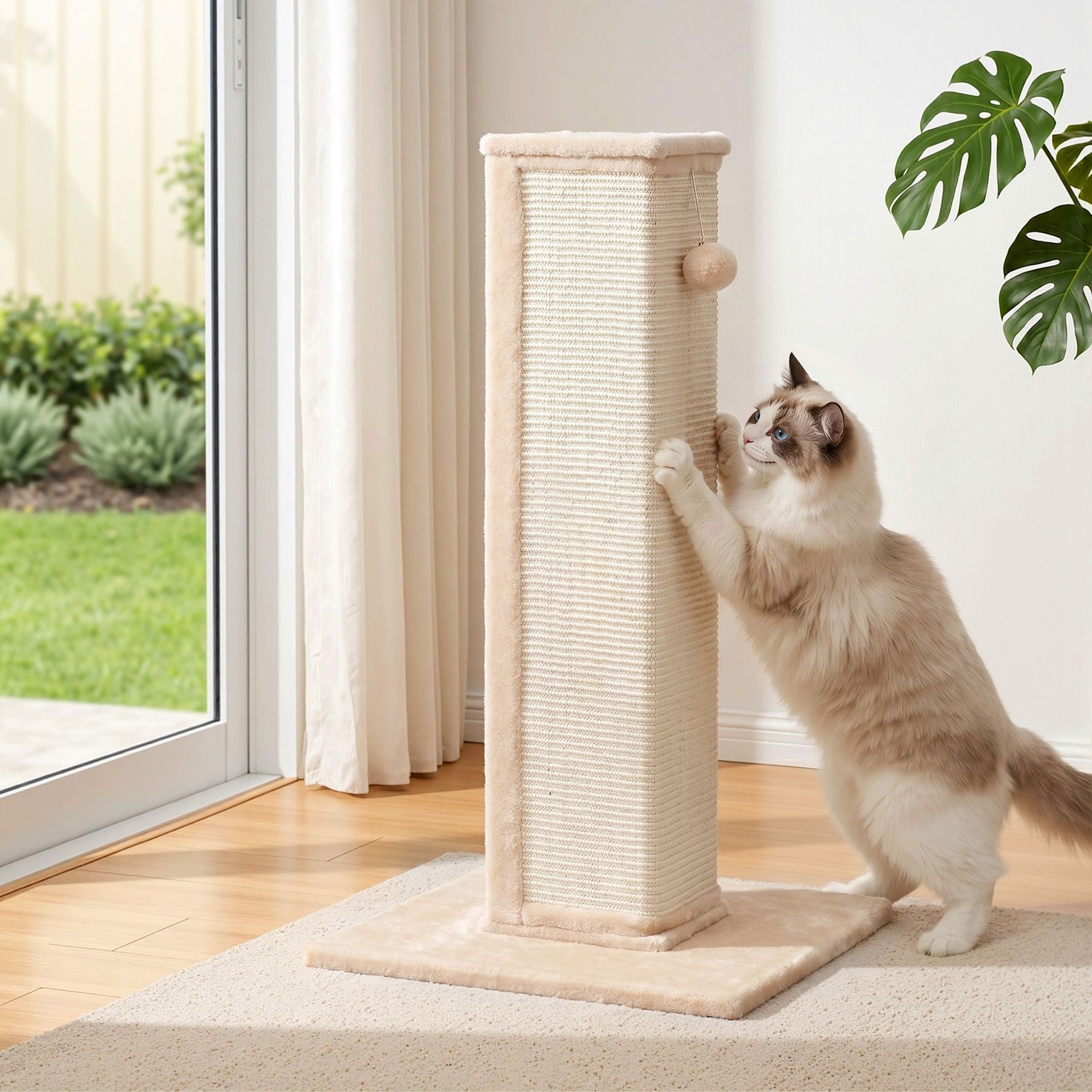 Cat Tree 89cm Scratching Post Tower Scratcher Wood Condo Bed House Trees Beige - Pet Care > Cat Supplies > Cat Scratchers - Rivercity House & Home Co. (ABN 18 642 972 209) - Affordable Modern Furniture Australia