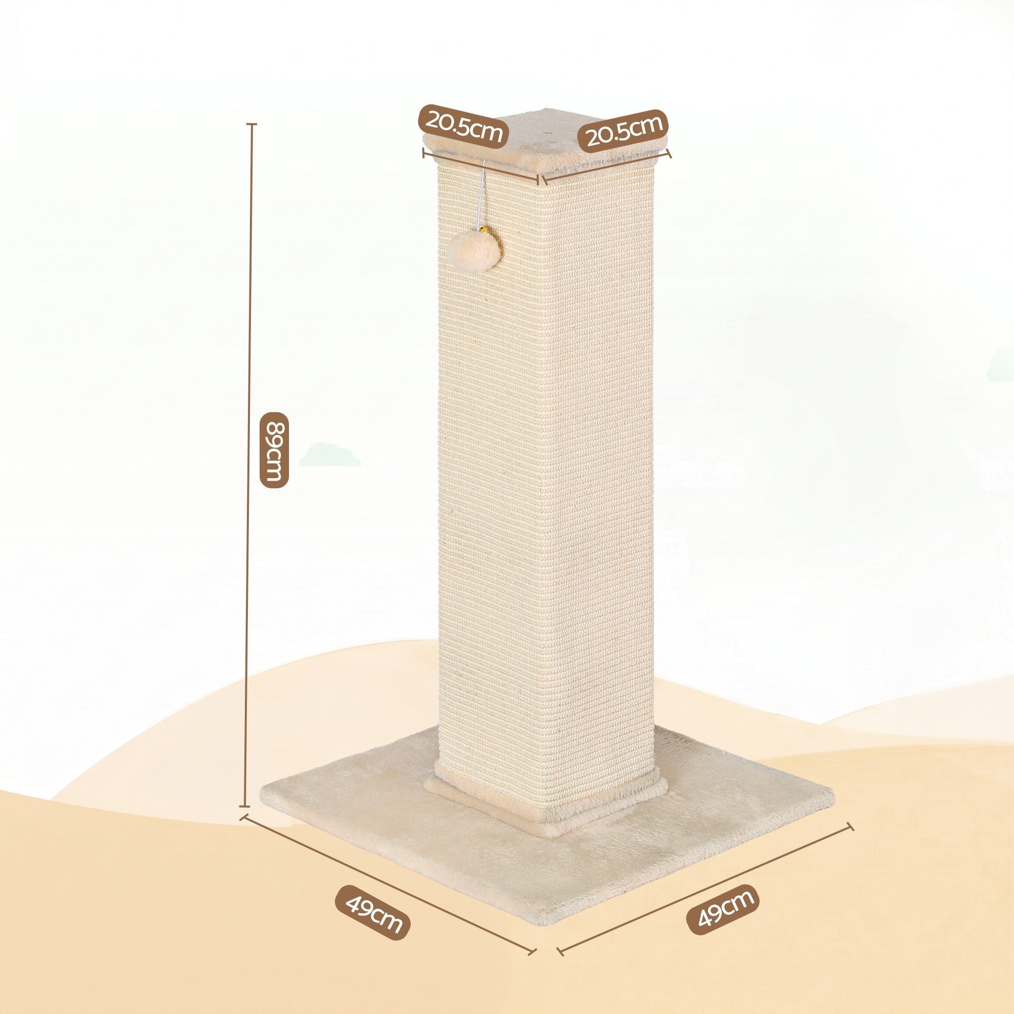 Cat Tree 89cm Scratching Post Tower Scratcher Wood Condo Bed House Trees Beige - Pet Care > Cat Supplies > Cat Scratchers - Rivercity House & Home Co. (ABN 18 642 972 209) - Affordable Modern Furniture Australia