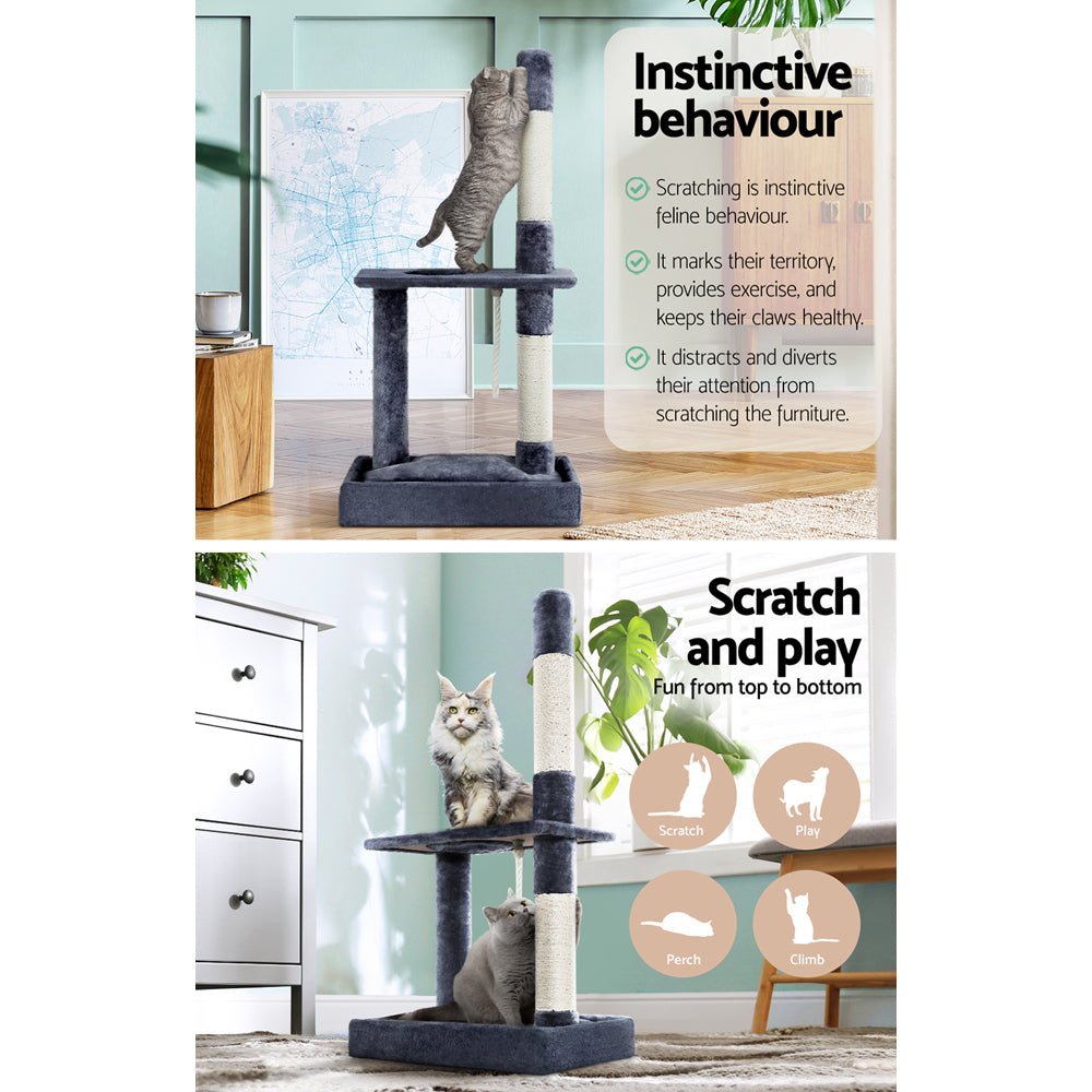 Cat Tree Scratching Post Scratcher Tower Condo House Grey 102cm - Pet Care > Cat Supplies - Rivercity House & Home Co. (ABN 18 642 972 209) - Affordable Modern Furniture Australia