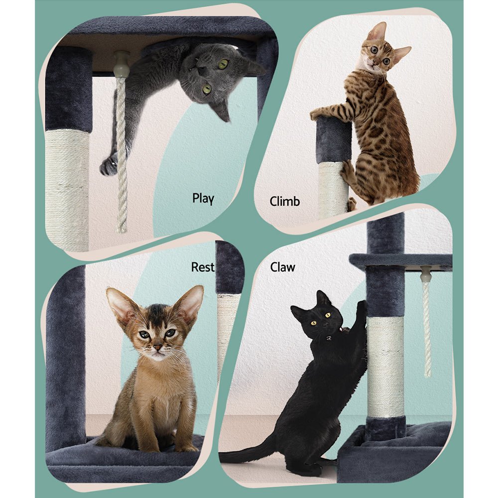 Cat Tree Scratching Post Scratcher Tower Condo House Grey 102cm - Pet Care > Cat Supplies - Rivercity House & Home Co. (ABN 18 642 972 209) - Affordable Modern Furniture Australia
