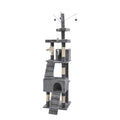 Cat Tree Scratching Post with Plush Cover and Sisal Poles - Grey