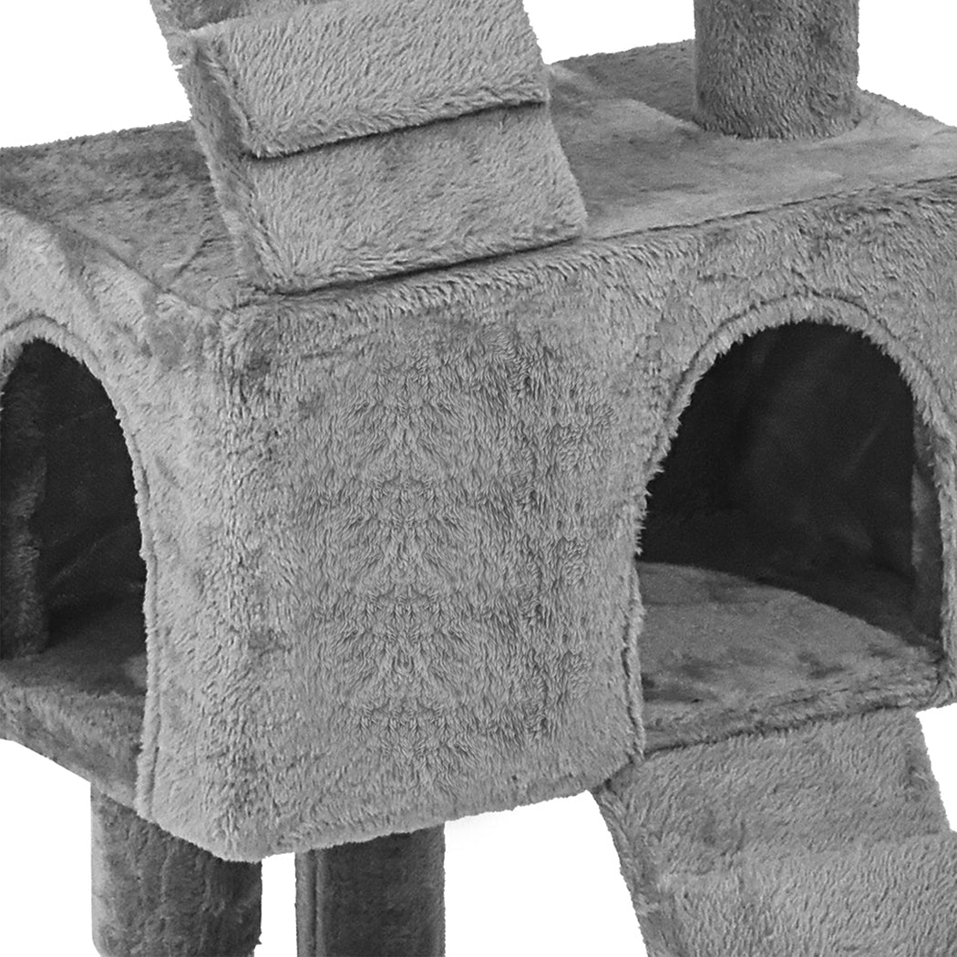 Cat Tree Scratching Post with Plush Cover and Sisal Poles - Grey - Rivercity House & Home Co. (ABN 18 642 972 209) - Affordable Modern Furniture Australia