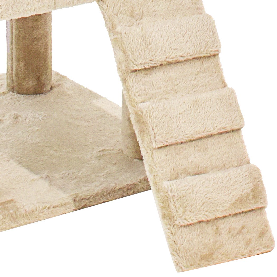 Cat Tree Scratching Post with Sisal Poles and Plush Cover - Beige - Rivercity House & Home Co. (ABN 18 642 972 209) - Affordable Modern Furniture Australia
