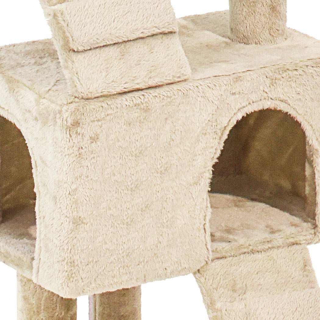 Cat Tree Scratching Post with Sisal Poles and Plush Cover - Beige - Rivercity House & Home Co. (ABN 18 642 972 209) - Affordable Modern Furniture Australia