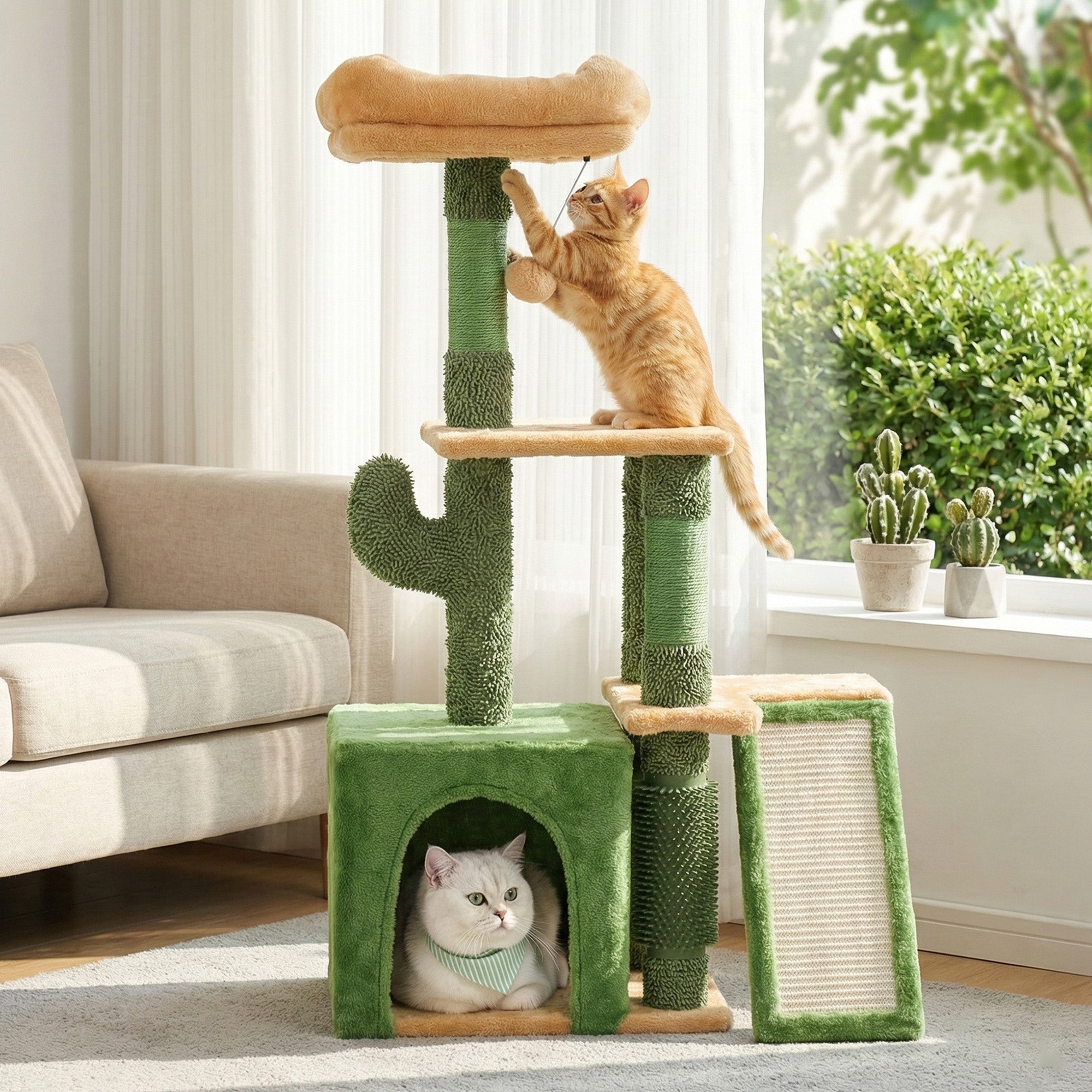 Cat Tree Tower 101cm Scratching Post Furniture Scratcher House Green - Pet Care > Cat Supplies > Cat Scratching Posts - Rivercity House & Home Co. (ABN 18 642 972 209) - Affordable Modern Furniture Australia