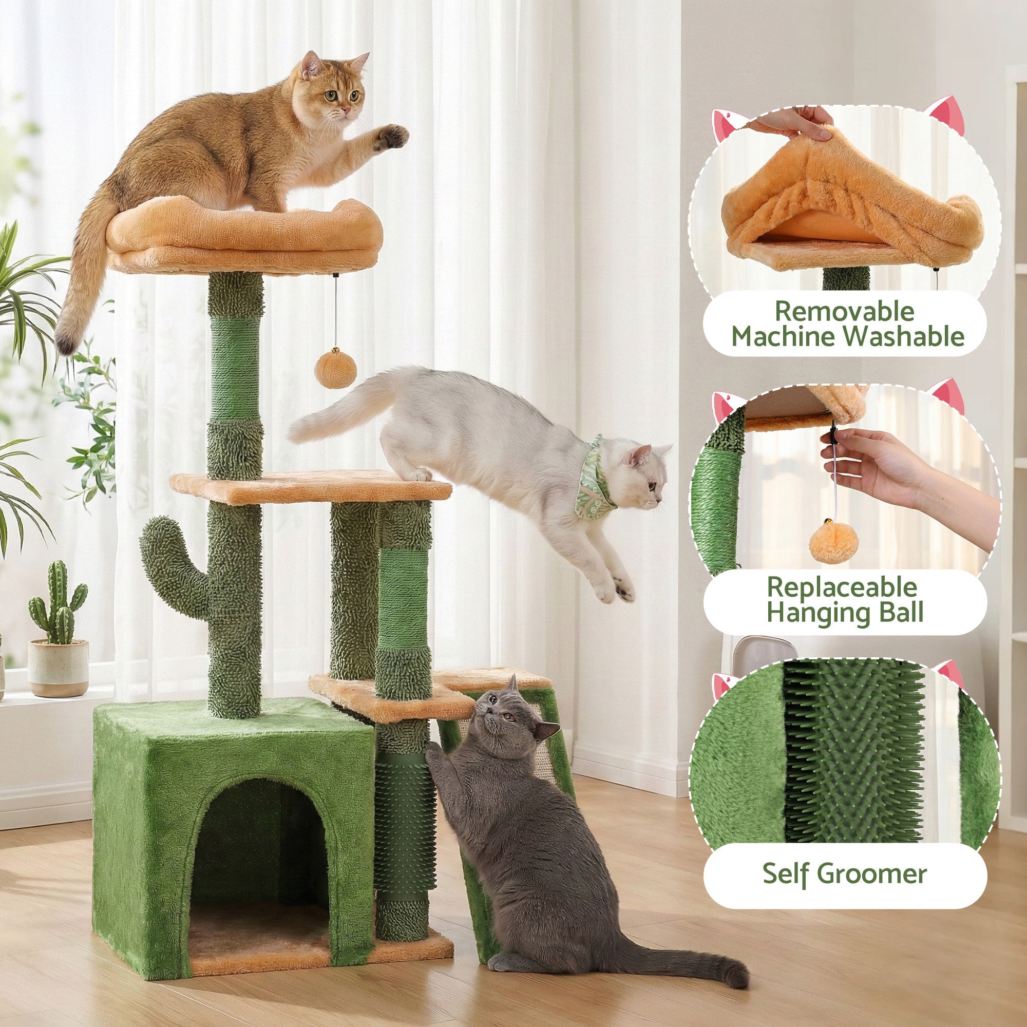 Cat Tree Tower 101cm Scratching Post Furniture Scratcher House Green - Pet Care > Cat Supplies > Cat Scratching Posts - Rivercity House & Home Co. (ABN 18 642 972 209) - Affordable Modern Furniture Australia