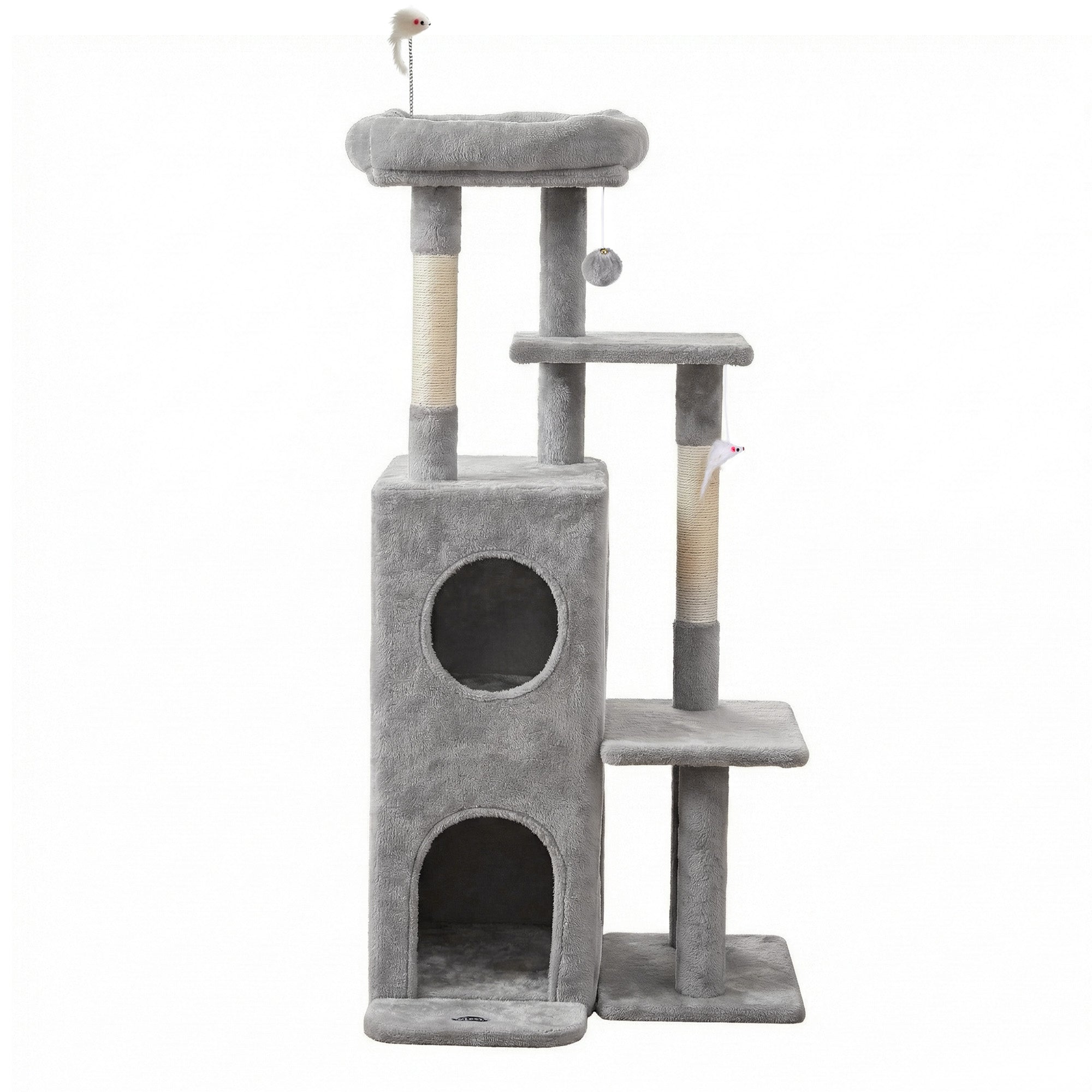 Cat Tree Tower 127cm Scratching Post Furniture Scratcher House Light Grey - Pet Care > Cat Supplies > Cat Scratching Posts - Rivercity House & Home Co. (ABN 18 642 972 209) - Affordable Modern Furniture Australia
