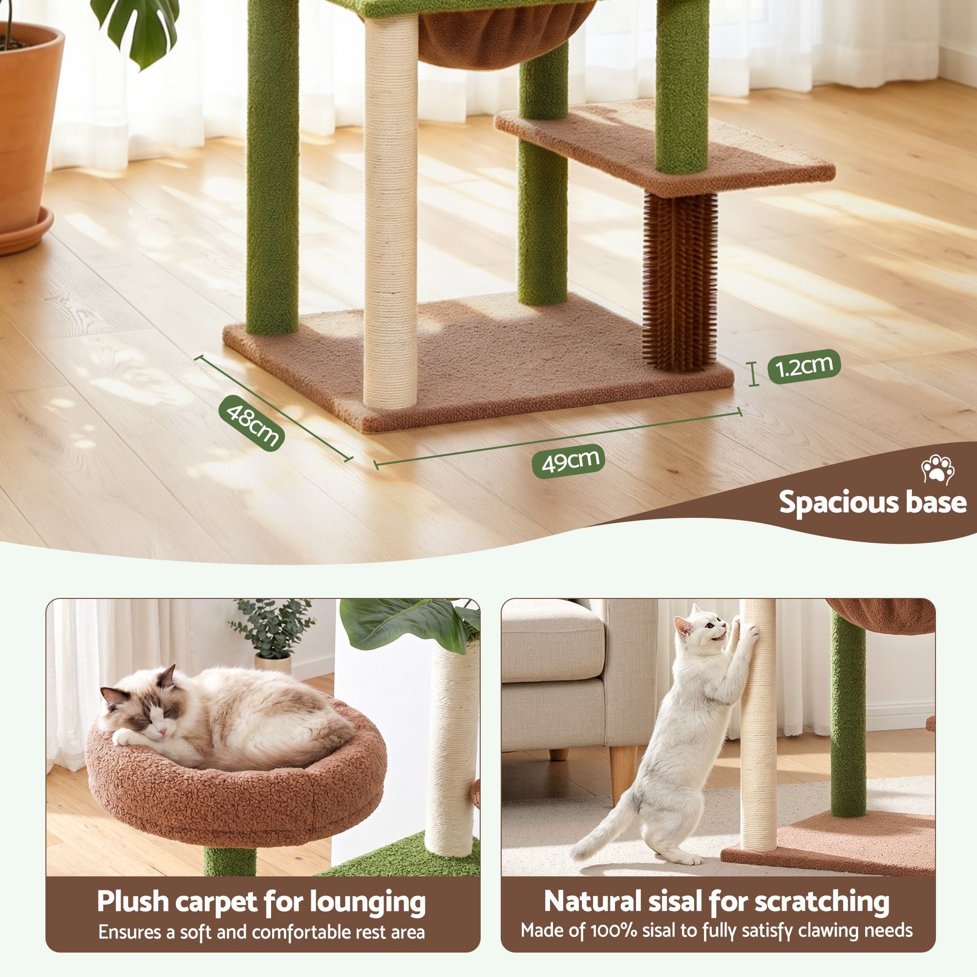 Cat Tree Tower 152cm Jungle Multi - Level Scratching Post Leafy Canopy - Pet Care > Cat Supplies > Cat Scratchers - Rivercity House & Home Co. (ABN 18 642 972 209) - Affordable Modern Furniture Australia