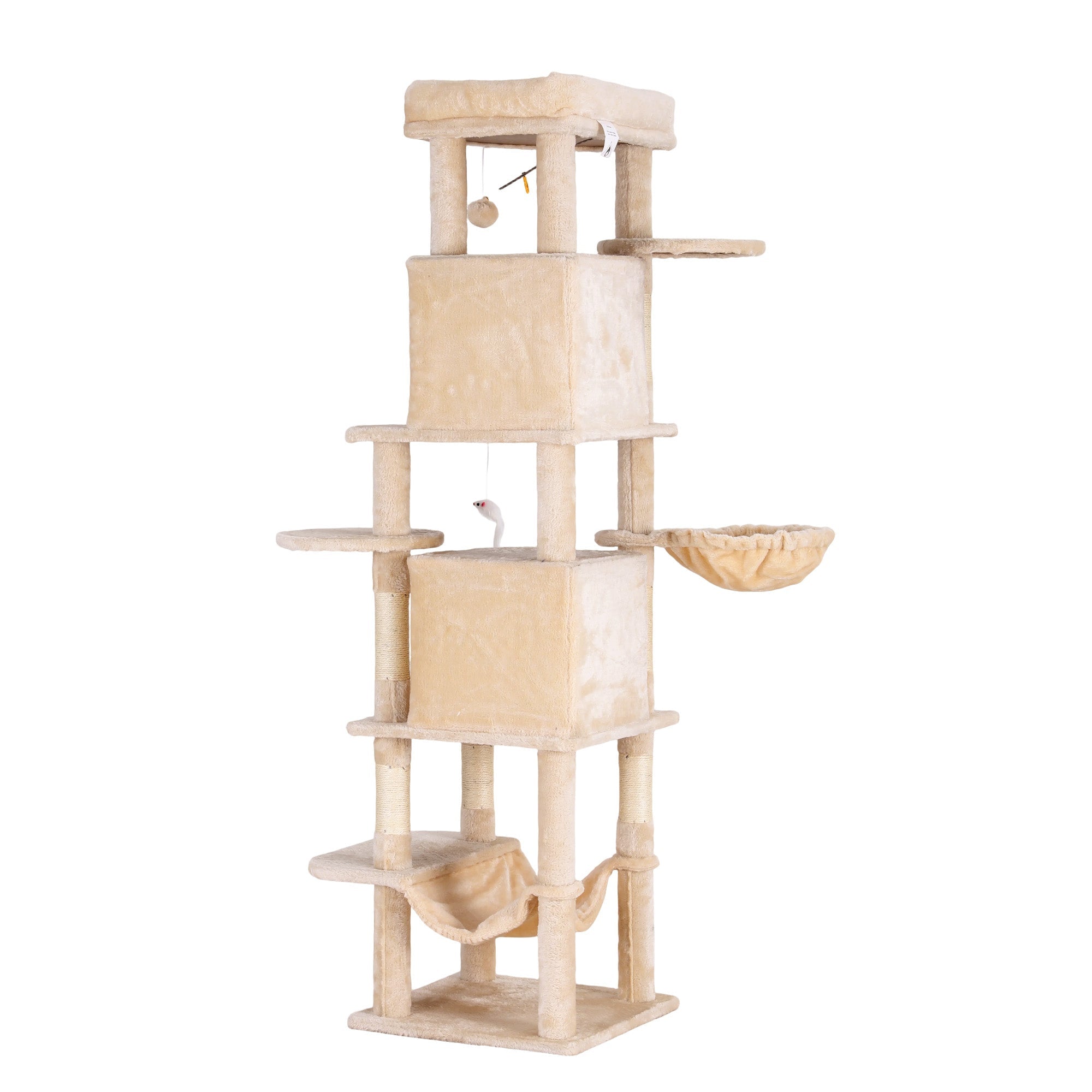 Cat Tree Tower 167cm Large Scratching Post Furniture Scratcher House Beige - Pet Care > Cat Supplies > Cat Scratchers - Rivercity House & Home Co. (ABN 18 642 972 209) - Affordable Modern Furniture Australia