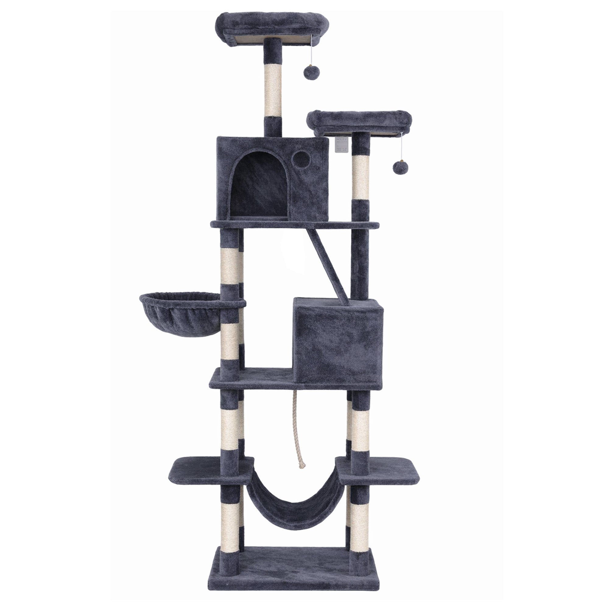 Cat Tree Tower 206cm Large Scratching Post Furniture Scratcher House Grey - Pet Care > Cat Supplies > Cat Scratchers - Rivercity House & Home Co. (ABN 18 642 972 209) - Affordable Modern Furniture Australia