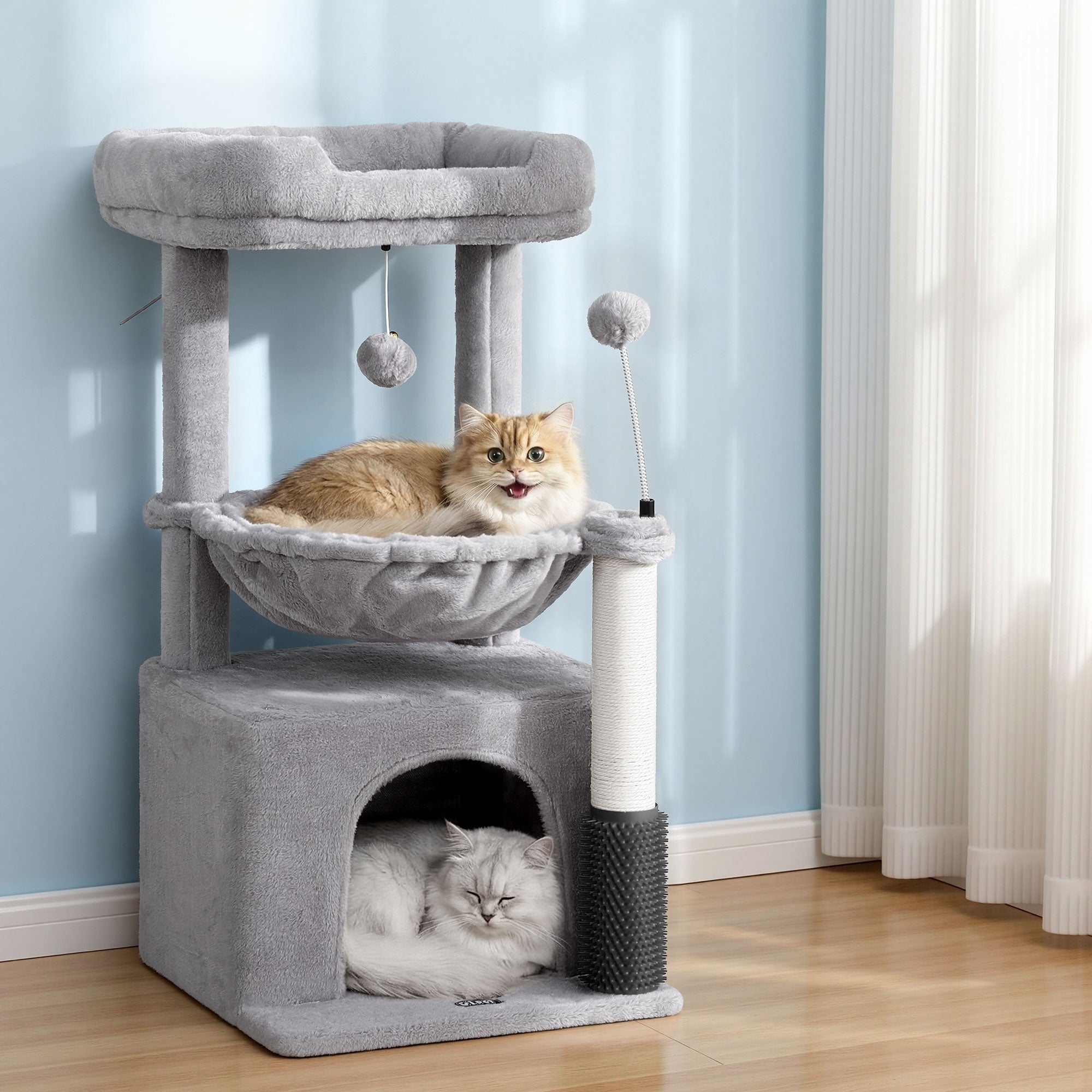 Cat Tree Tower 82cm Scratching Post Furniture Scratcher House Light Grey - Pet Care > Cat Supplies > Cat Scratching Posts - Rivercity House & Home Co. (ABN 18 642 972 209) - Affordable Modern Furniture Australia