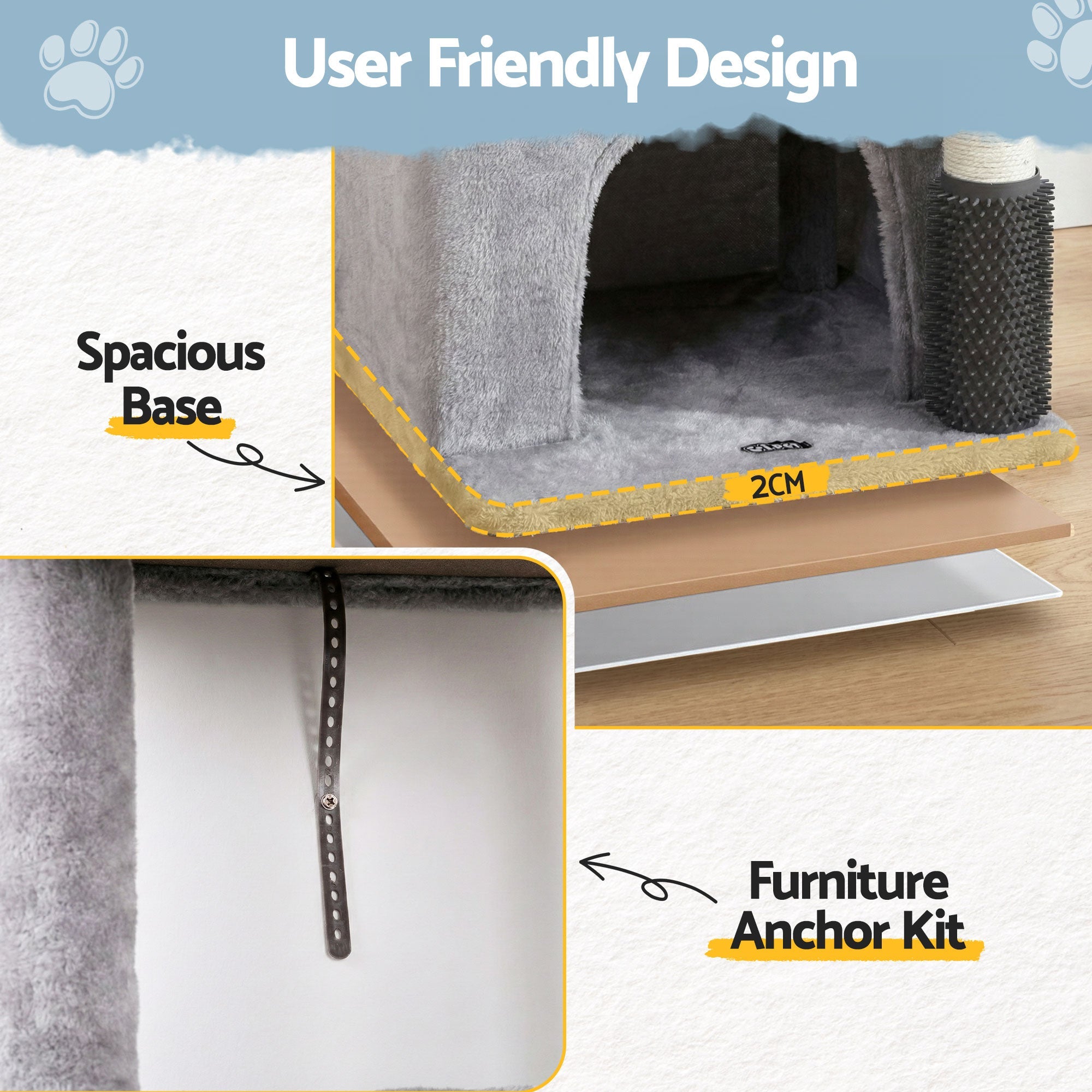 Cat Tree Tower 82cm Scratching Post Furniture Scratcher House Light Grey - Pet Care > Cat Supplies > Cat Scratching Posts - Rivercity House & Home Co. (ABN 18 642 972 209) - Affordable Modern Furniture Australia