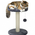 Cat Tree Tower for Indoor Cats with Plush Perch, Sisal Scratching Post & Hanging Ball Toy for Kittens or Small Breeds - Neutral