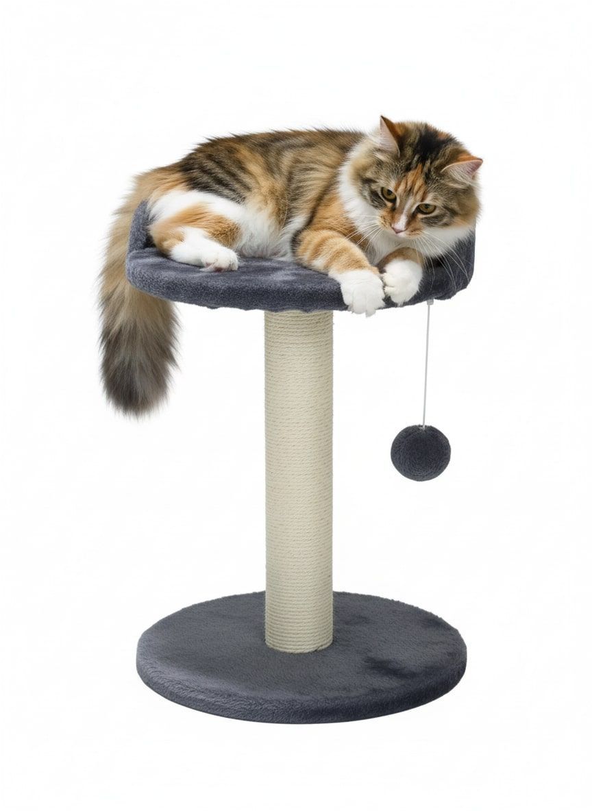 Cat Tree Tower for Indoor Cats with Plush Perch, Sisal Scratching Post & Hanging Ball Toy for Kittens or Small Breeds - Neutral - Pet Care > Cat Supplies > Cat Scratching Posts - Rivercity House & Home Co. (ABN 18 642 972 209) - Affordable Modern Furniture Australia