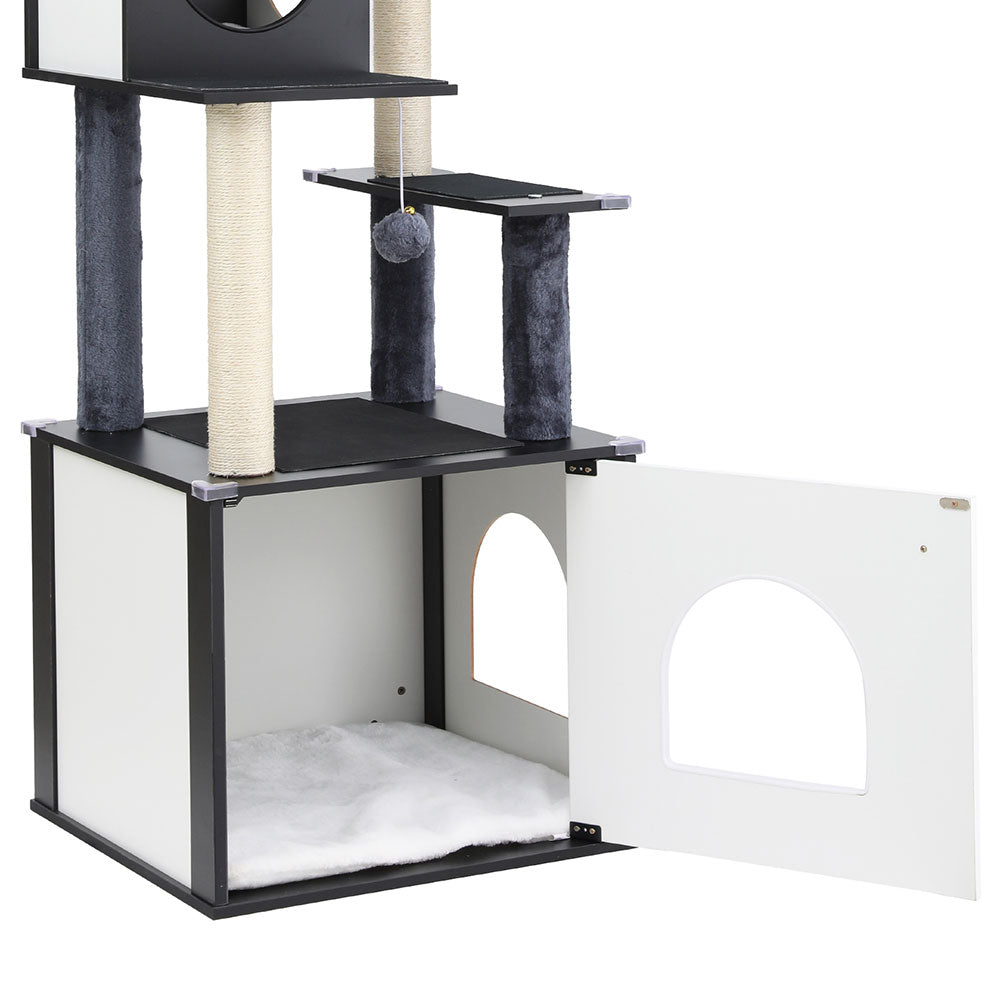 Cat Tree Tower Scratching Post Scratcher 144cm Wood Bed Condo House Cabinet - Pet Care > Bird - Rivercity House & Home Co. (ABN 18 642 972 209) - Affordable Modern Furniture Australia