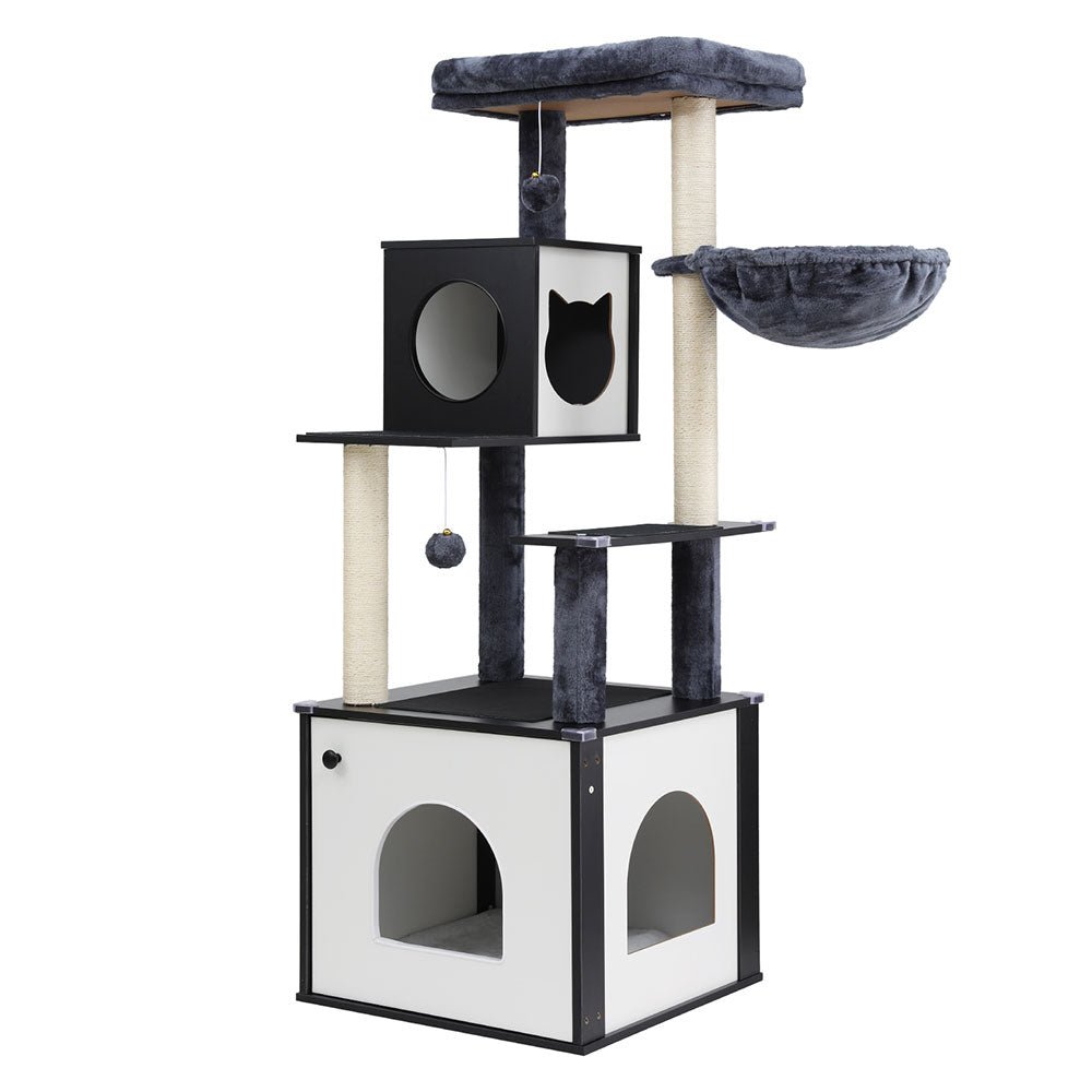 Cat Tree Tower Scratching Post Scratcher 144cm Wood Bed Condo House Cabinet - Pet Care > Bird - Rivercity House & Home Co. (ABN 18 642 972 209) - Affordable Modern Furniture Australia
