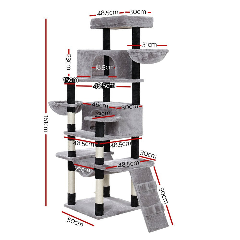 Cat Tree Tower Scratching Post Scratcher Wood Condo House Play Bed 161cm - Pet Care > Cat Supplies - Rivercity House & Home Co. (ABN 18 642 972 209) - Affordable Modern Furniture Australia