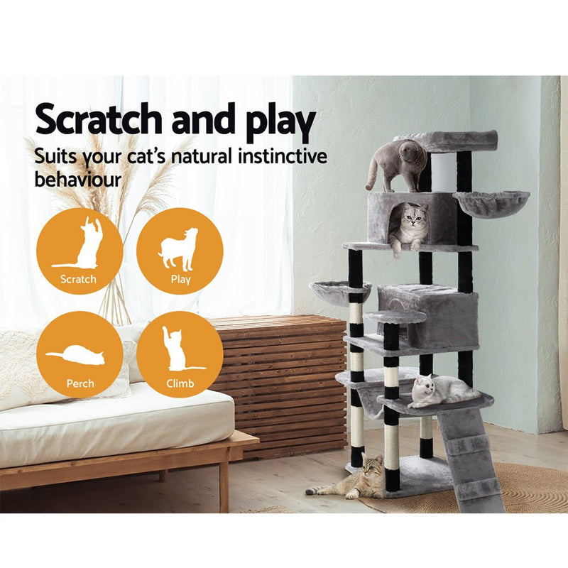 Cat Tree Tower Scratching Post Scratcher Wood Condo House Play Bed 161cm - Pet Care > Cat Supplies - Rivercity House & Home Co. (ABN 18 642 972 209) - Affordable Modern Furniture Australia