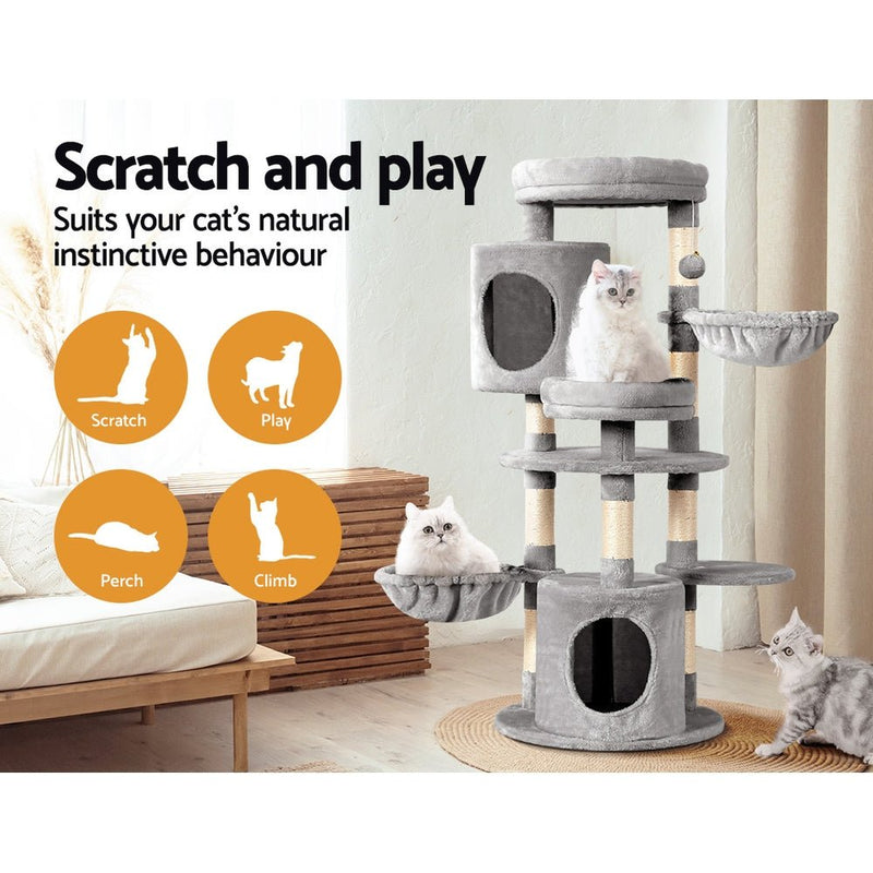 Cat Tree Tower Scratching Post Scratcher Wood Condo House Toys Bed 123cm - Pet Care > Cat Supplies - Rivercity House & Home Co. (ABN 18 642 972 209) - Affordable Modern Furniture Australia