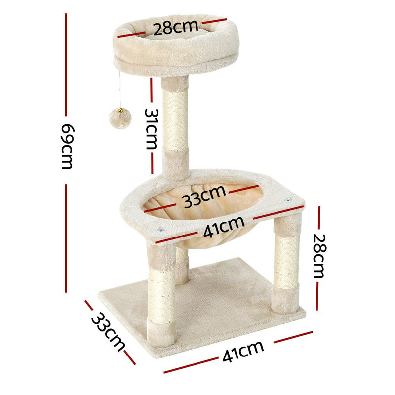 Cat Tree Tower Scratching Post Scratcher Wood Condo Toys House Bed 69cm - Pet Care > Cat Supplies - Rivercity House & Home Co. (ABN 18 642 972 209) - Affordable Modern Furniture Australia