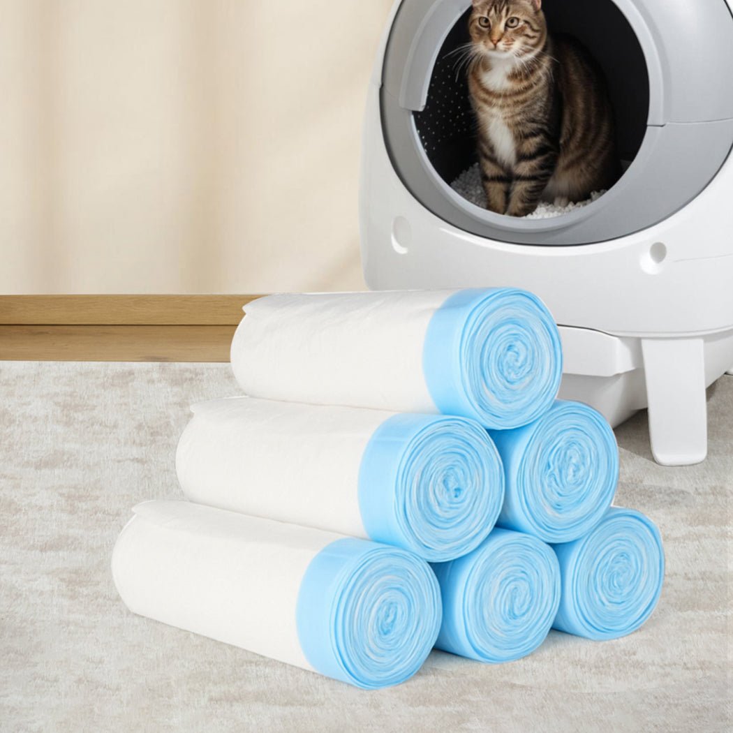Cat Waste Bags 6 Rolls 120pcs Disposable - White - Rivercity House & Home Co. (ABN 18 642 972 209) - Affordable Modern Furniture Australia