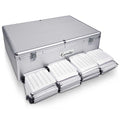 Aluminium CD DVD Storage Case for 1000 Discs with Locks and Handles - Silver