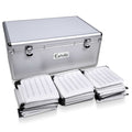 Aluminium CD DVD Storage Case for 500 Discs with Folders - Silver